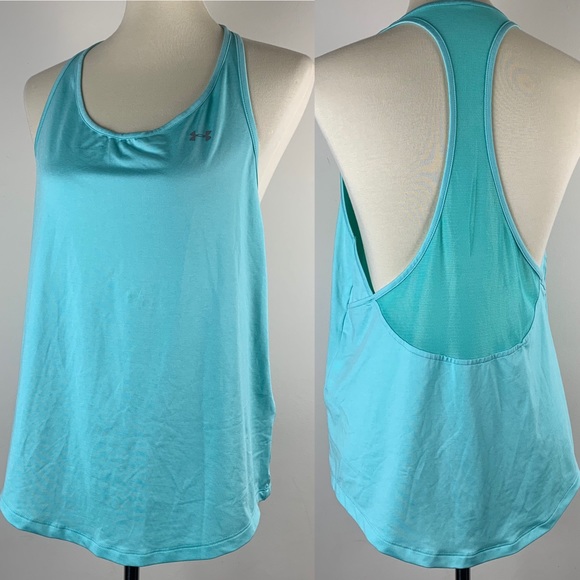 Under Armour Tops - Aqua Under Armour Racerback Tank Top Large
